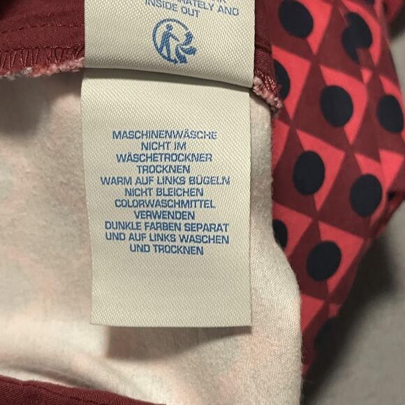 Boden Pants Womens 10R Red Black Geometric Print Stretch Cotton Casual Trousers - Picture 6 of 10